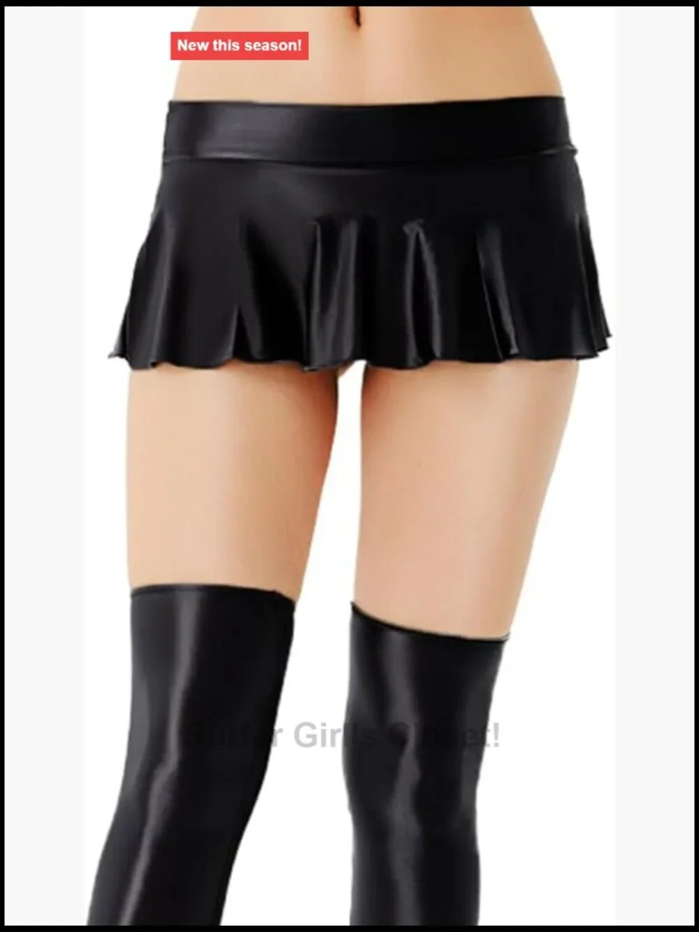Women's Low Rise Ruffle Mini Skirt for Rave Music Festival Clubwear